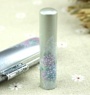 和偲・わさい印鑑セット　12mm　シルバー（紫陽花）【印鑑ケース付き】